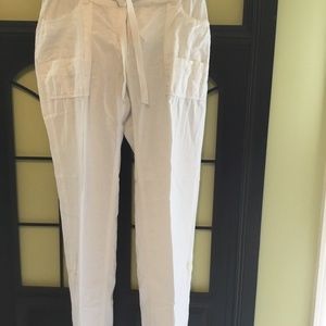 H&M USA size 4 white linen pant